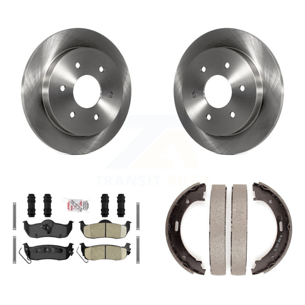 Rear Disc Rotors Ceramic Pads And Parking Shoes Kit For Nissan TITAN Armada INFINITI QX56 K8A-108384