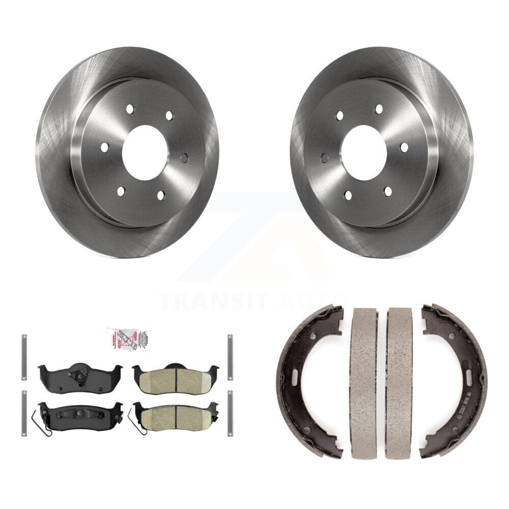 Rear Disc Rotors Ceramic Pads And Parking Shoes Kit For Nissan TITAN Armada INFINITI QX56 K8A-108385