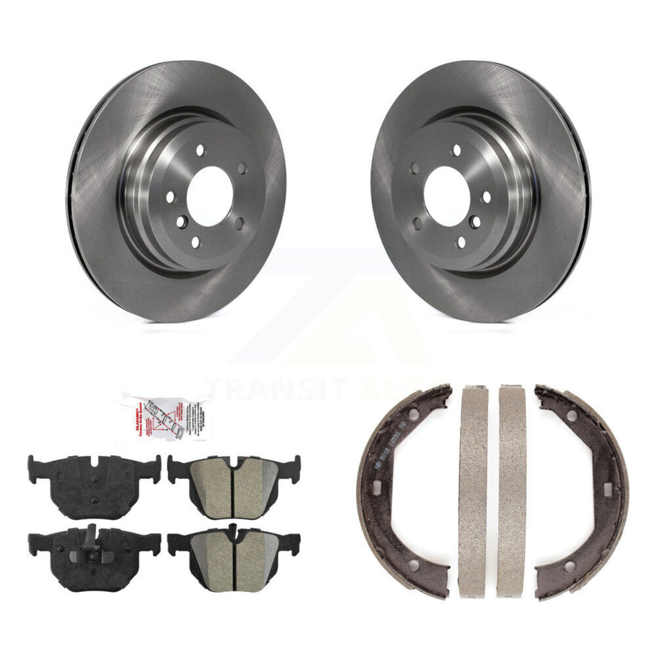 Rear Disc Rotors Semi-Metallic Pads & Parking Shoes Kit For BMW X1 335i xDrive 335xi 330i K8A-108388