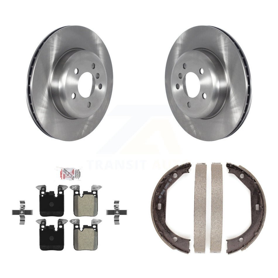 Rear Disc Rotors Semi-Metallic Pads Parking Shoes Kit For BMW 328i xDrive 330i 335i 428i K8A-108391