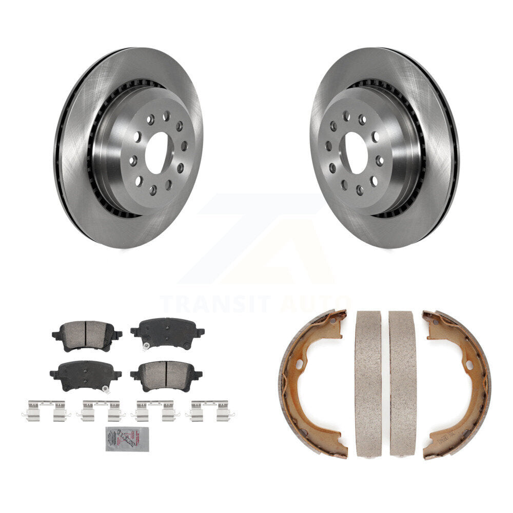 Rear Disc Rotors Ceramic Pads And Parking Brake Shoes Kit For Jeep Wrangler Gladiator K8A-108392