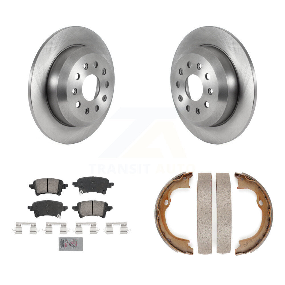 Rear Disc Rotors Ceramic Pads And Parking Brake Shoes Kit For Jeep Wrangler K8A-108393
