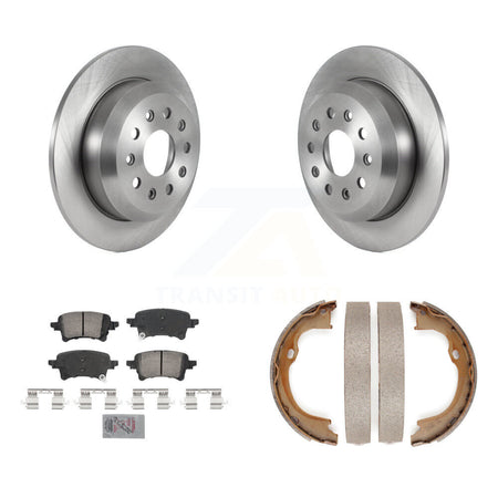Rear Disc Rotors Ceramic Pads And Parking Brake Shoes Kit For Jeep Wrangler K8A-108393