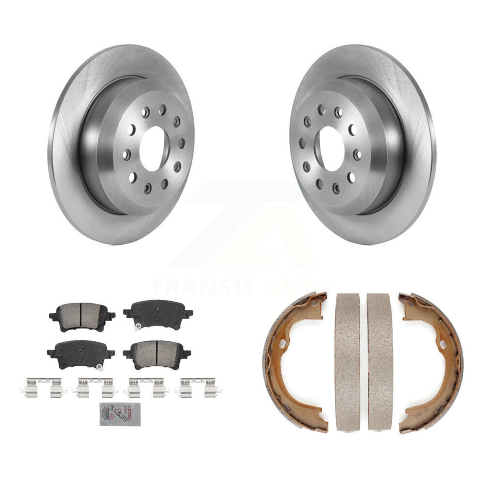 Rear Disc Rotors Ceramic Pads And Parking Brake Shoes Kit For Jeep Wrangler K8A-108393