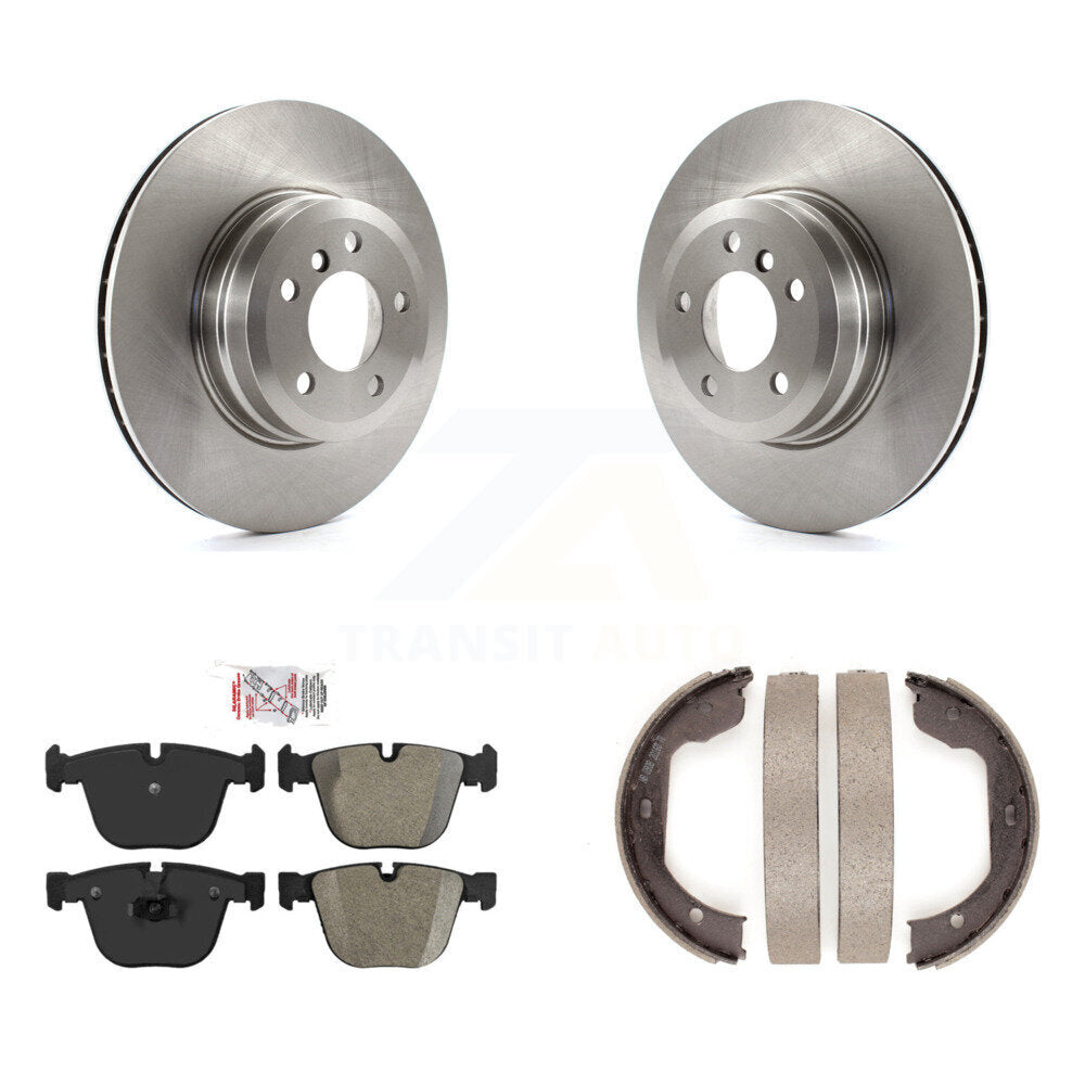 Rear Disc Rotors Semi-Metallic Pads And Parking Brake Shoes Kit For BMW X5 X6 K8A-108395