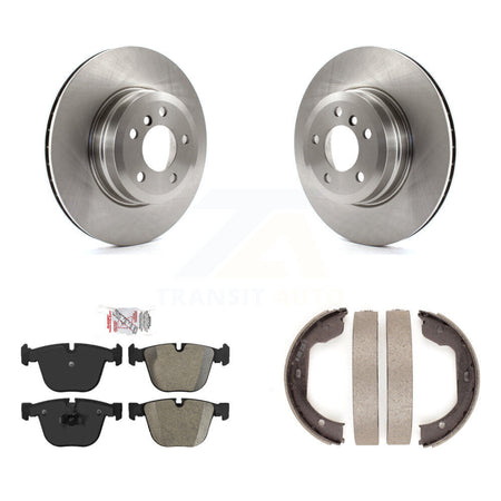 Rear Disc Rotors Semi-Metallic Pads And Parking Brake Shoes Kit For BMW X5 X6 K8A-108395