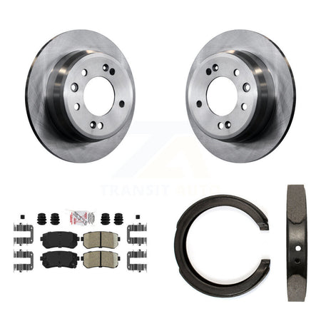 Rear Disc Rotors Ceramic Pads And Parking Brake Shoes Kit For 2011-2016 Kia Sportage FWD K8A-108409