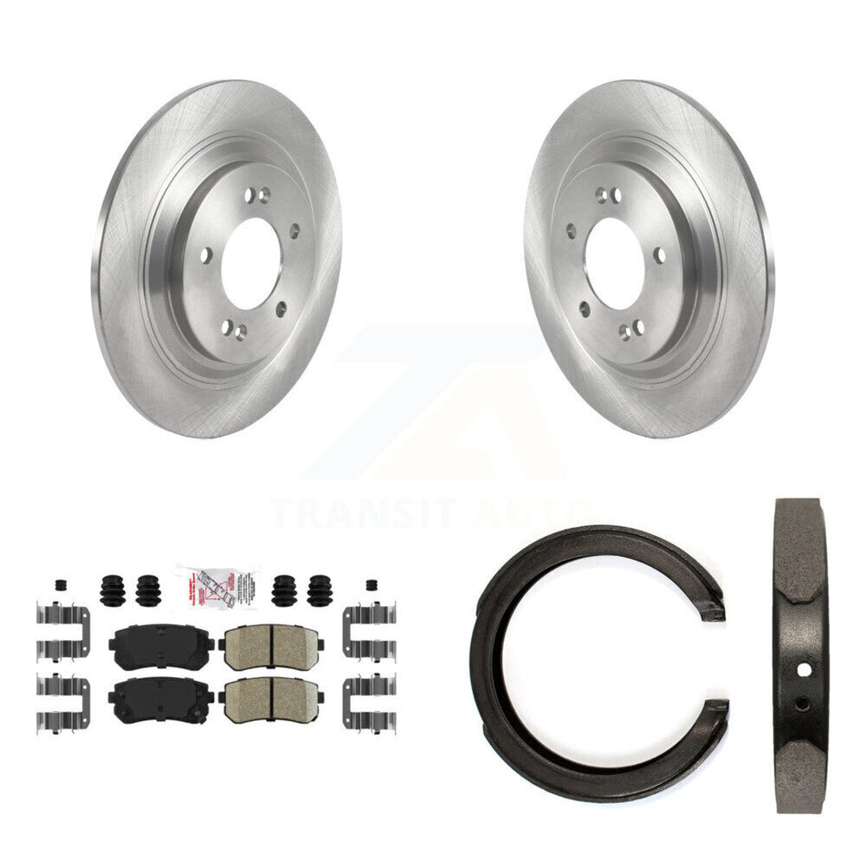 Rear Disc Rotors Ceramic Pads Parking Shoes Kit For Kia Cadenza With Manual Brake K8A-108415
