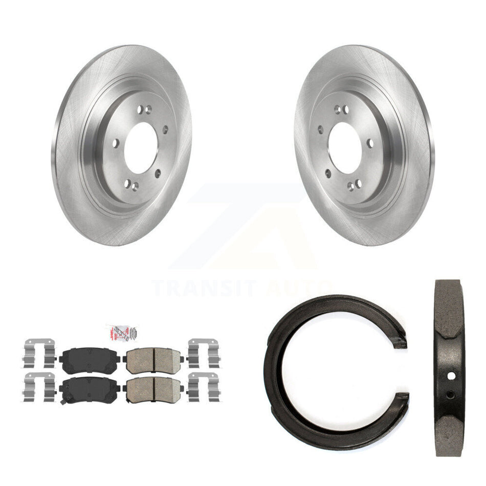 Rear Disc Rotors Ceramic Pads Parking Shoes Kit For Kia Cadenza With Manual Brake K8A-108416