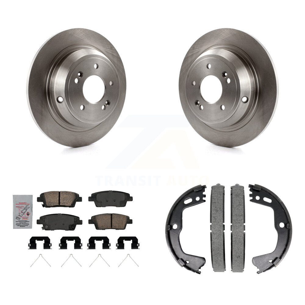 Rear Disc Rotors Ceramic Pads Parking Brake Shoes Kit For 2018-2020 Genesis G80 3.8L 5.0L K8A-108435