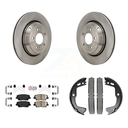 Rear Disc Rotors Ceramic Pads And Parking Brake Shoes Kit For 2018-2020 Genesis G80 3.3L K8A-108437