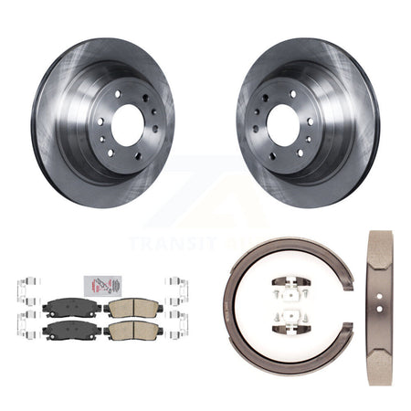Rear Disc Rotors Ceramic Pads & Parking Shoes Kit For Chevrolet GMC Trailblazer Envoy XL K8A-108440