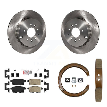 Rear Disc Rotors Ceramic Pads And Parking Brake Shoes Kit For 2007-2012 Mazda CX-9 K8A-108445