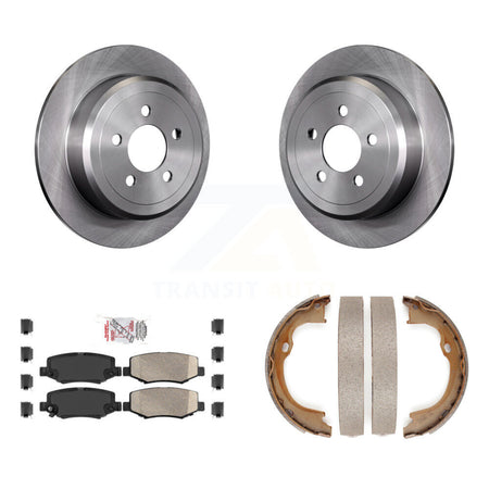 Rear Disc Rotors Ceramic Pads And Parking Brake Shoes Kit For Jeep Liberty Dodge Nitro K8A-108452