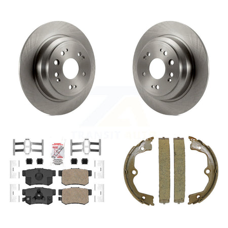 Rear Disc Rotors Ceramic Pads And Parking Brake Shoes Kit For Honda Accord Crosstour K8A-108457