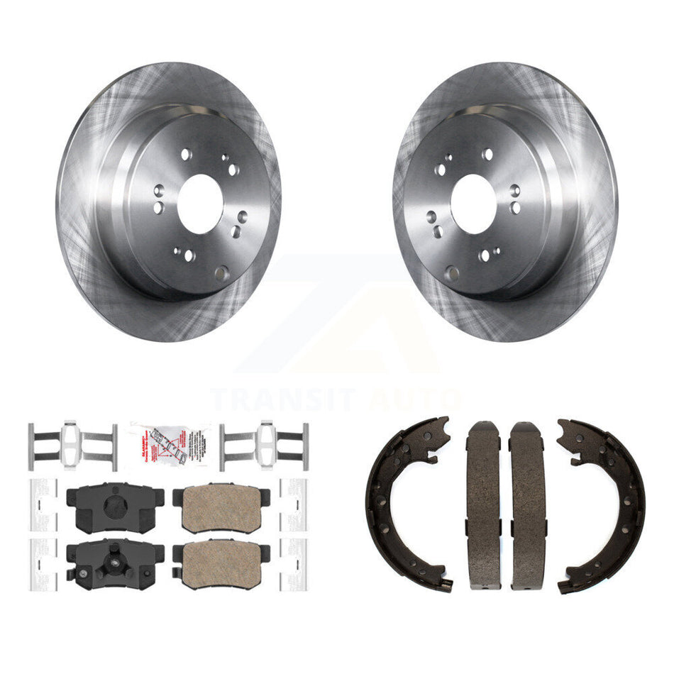 Rear Disc Rotors Ceramic Pads And Parking Brake Shoes Kit For 2005-2006 Honda CR-V K8A-108462