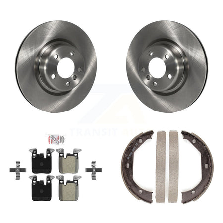 Rear Disc Rotors Semi-Metallic Pads Parking Brake Shoes Kit For BMW 328i 320i xDrive 428i K8A-108469