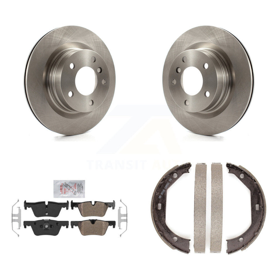 Rear Disc Rotors Semi-Metallic Pads Parking Shoes Kit For BMW 328i Convertible with 2.0L K8A-108473