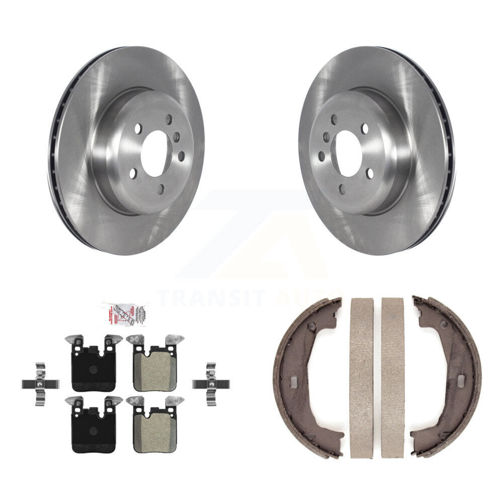 Rear Disc Rotors Semi-Metallic Pads And Parking Brake Shoes Kit For BMW 428i xDrive 328i K8A-108477