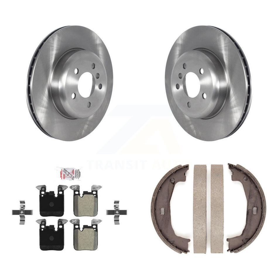 Rear Disc Rotors Semi-Metallic Pads And Parking Brake Shoes Kit For BMW 428i xDrive 328i K8A-108477