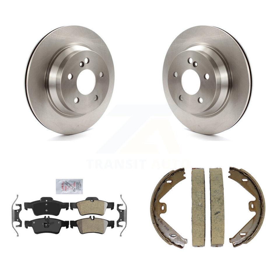 Rear Disc Rotors Semi-Metallic Pads Parking Shoes Kit For Mercedes-Benz E350 E400 CLS400 K8A-108500