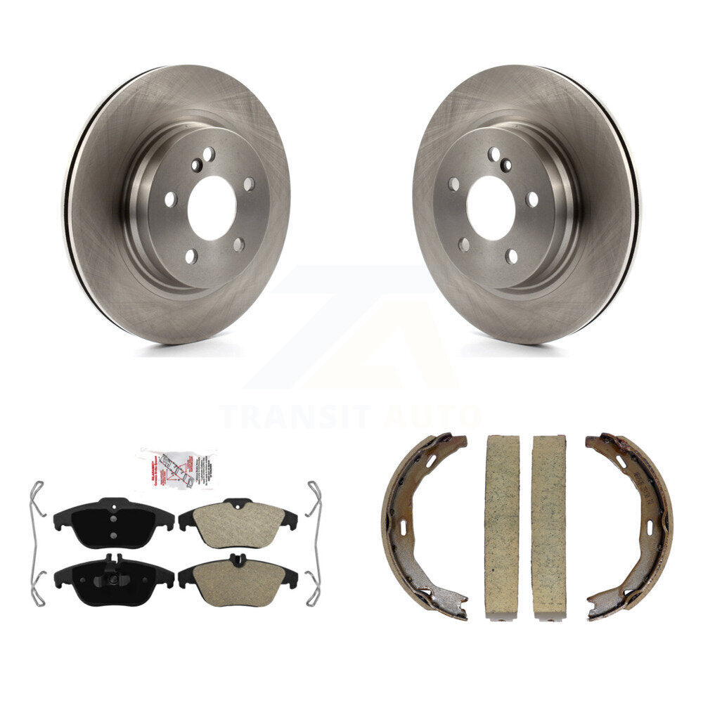 Rear Disc Rotors Semi-Metallic Pads & Parking Shoes Kit For Mercedes-Benz C300 C350 E350 K8A-108501