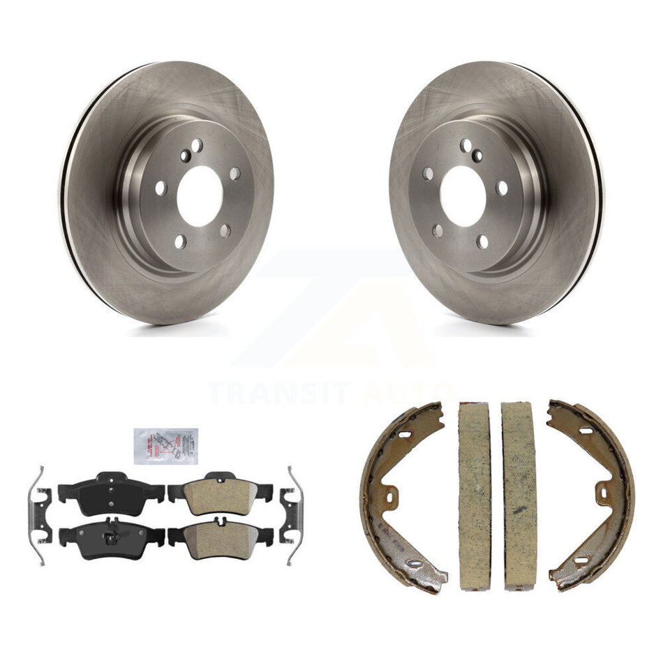 Rear Disc Rotors Semi-Metallic Pads And Parking Brake Shoes Kit For Mercedes-Benz E550 K8A-108502