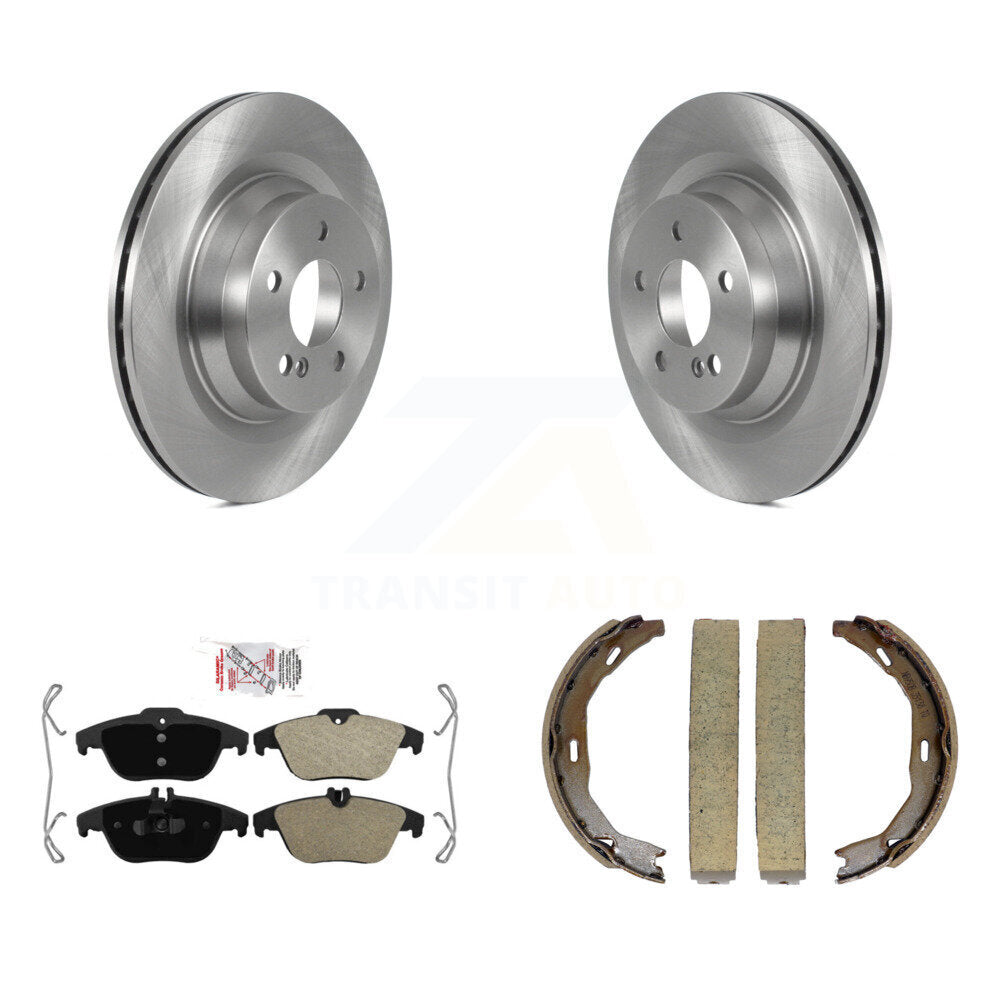Rear Disc Rotors Semi-Metallic Pads And Parking Brake Shoes Kit For Mercedes-Benz E550 K8A-108503