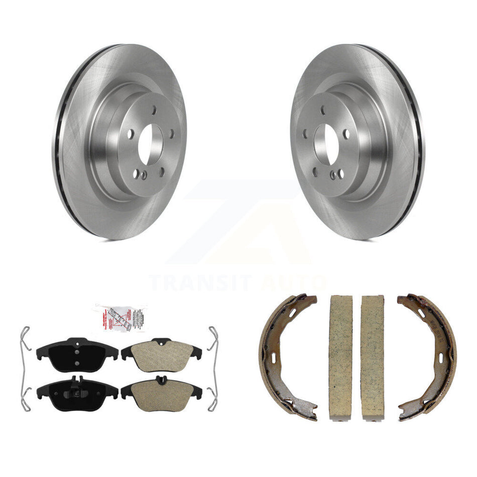 Rear Disc Rotors Semi-Metallic Pads And Parking Brake Shoes Kit For Mercedes-Benz E550 K8A-108503