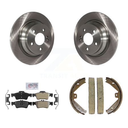 Rear Disc Rotors Semi-Metallic Pads & Parking Brake Shoes Kit For Mercedes-Benz E250 E350 K8A-108505