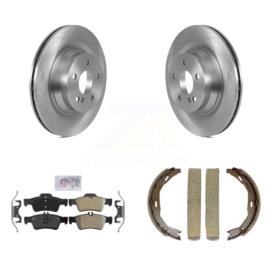Rear Disc Rotors Semi-Metallic Pads And Parking Brake Shoes Kit For Mercedes-Benz E550 K8A-108507