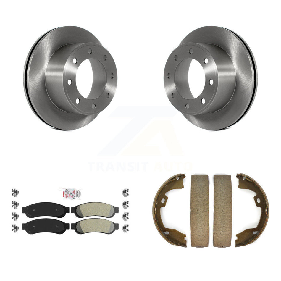 Rear Disc Rotors Semi-Metallic Pads And Parking Shoes Kit For Ford F-350 Super Duty F-250 K8A-108508