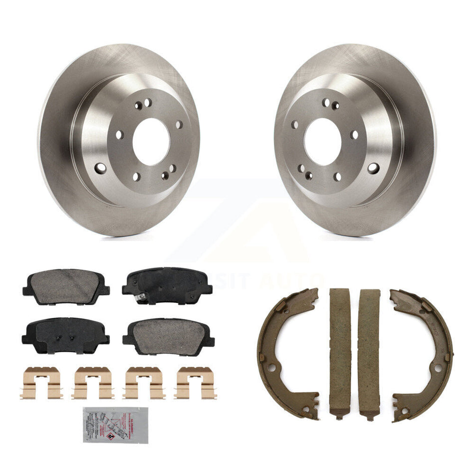 Rear Disc Rotors Ceramic Pads Parking Shoes Kit For Hyundai Santa Fe Sport Kia Sorento XL K8A-108515