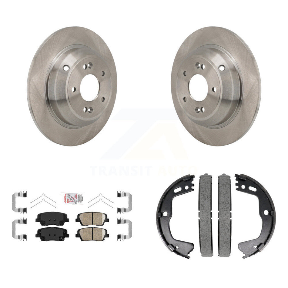 Rear Disc Rotors Ceramic Pads And Parking Brake Shoes Kit For Kia Stinger Genesis G70 K8A-108516