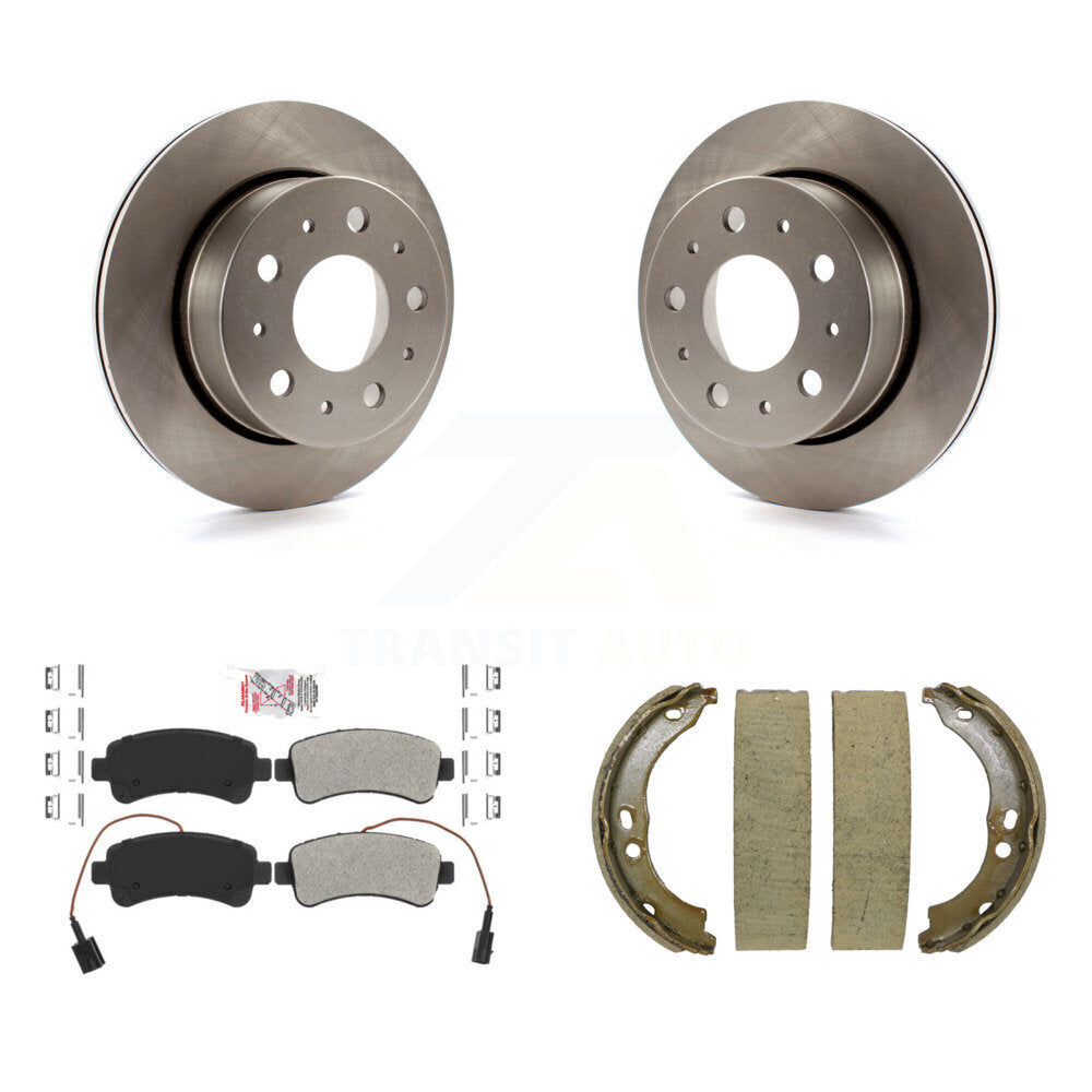 Rear Disc Rotors Semi-Metallic Pads & Parking Shoes Kit For Ram ProMaster 2500 3500 1500 K8A-108521