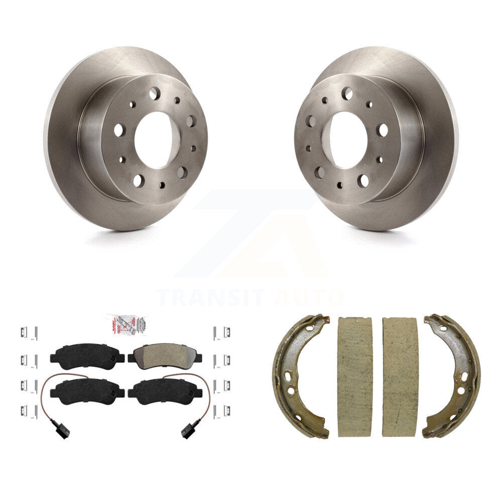 Rear Disc Rotors Semi-Metallic Pads & Parking Shoes Kit For Ram ProMaster 2500 3500 1500 K8A-108522