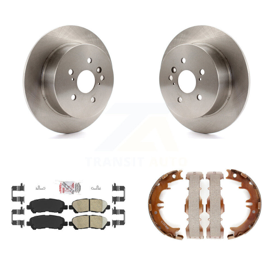 Rear Disc Rotors Ceramic Pads And Parking Brake Shoes Kit For 2008-2013 Toyota Highlander K8A-108525