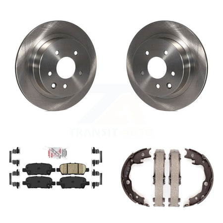 Rear Disc Rotors Ceramic Pads & Parking Brake Shoes Kit For Nissan Rogue LEAF Juke Select K8A-108528