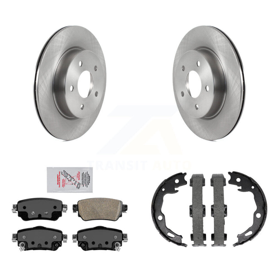 Rear Disc Rotors Ceramic Pads And Parking Brake Shoes Kit For Nissan Rogue Sport Qashqai K8A-108532