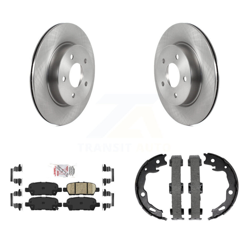 Rear Disc Rotors Ceramic Pads And Parking Brake Shoes Kit For Nissan Qashqai Rogue Sport K8A-108533