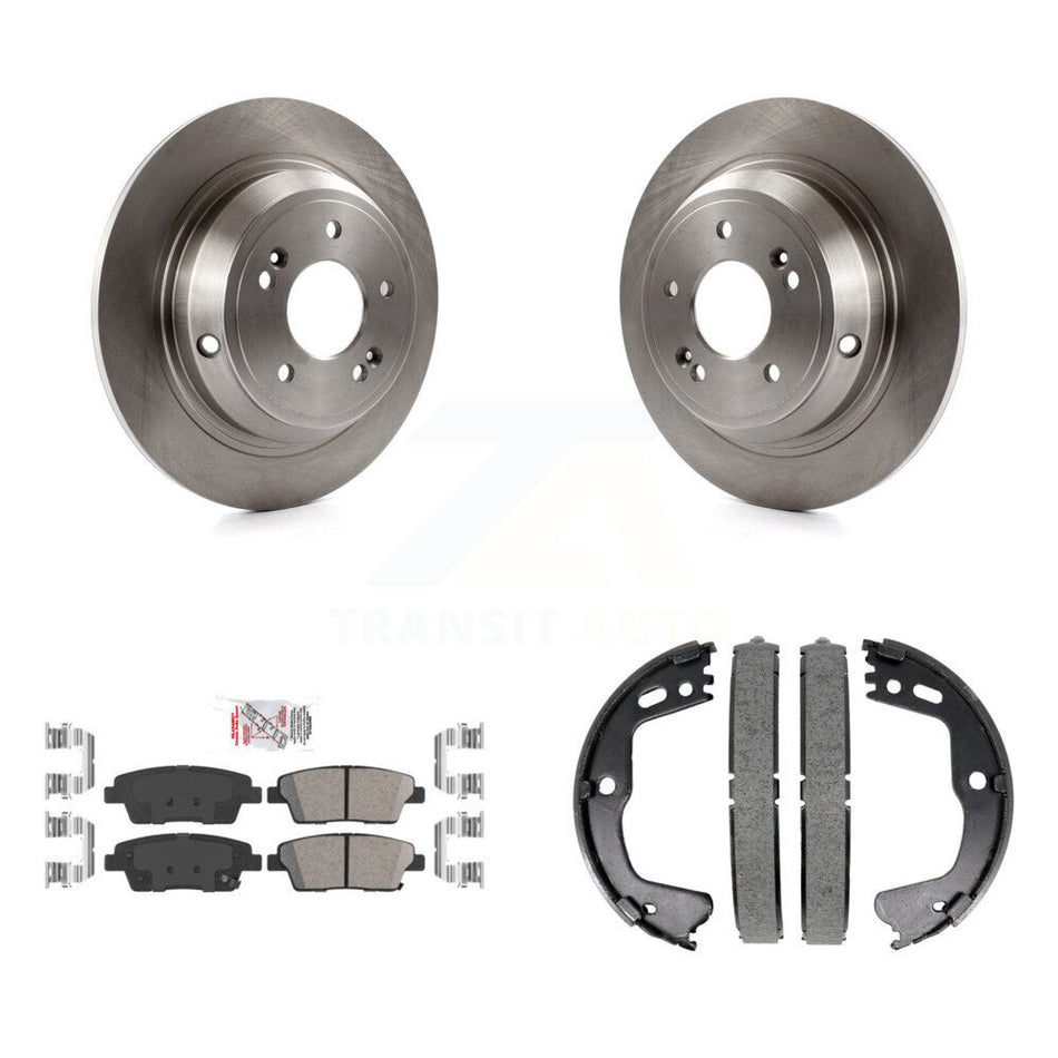 Rear Disc Rotors Ceramic Pads And Parking Brake Shoes Kit For Hyundai Genesis G80 K8A-108536