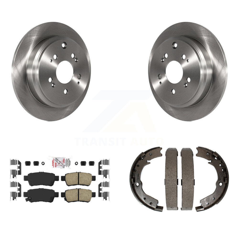 Rear Disc Rotors Ceramic Pads And Parking Brake Shoes Kit For 2005-2010 Honda Odyssey K8A-108541