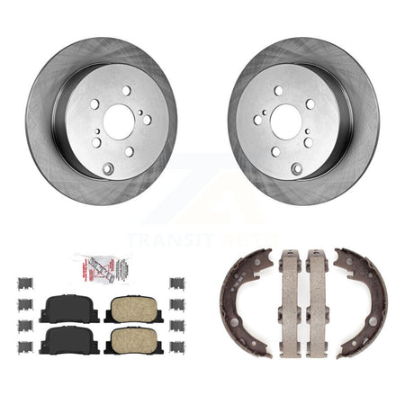 Rear Disc Rotors Ceramic Pads And Parking Brake Shoes Kit For 2005-2010 Scion tC K8A-108543
