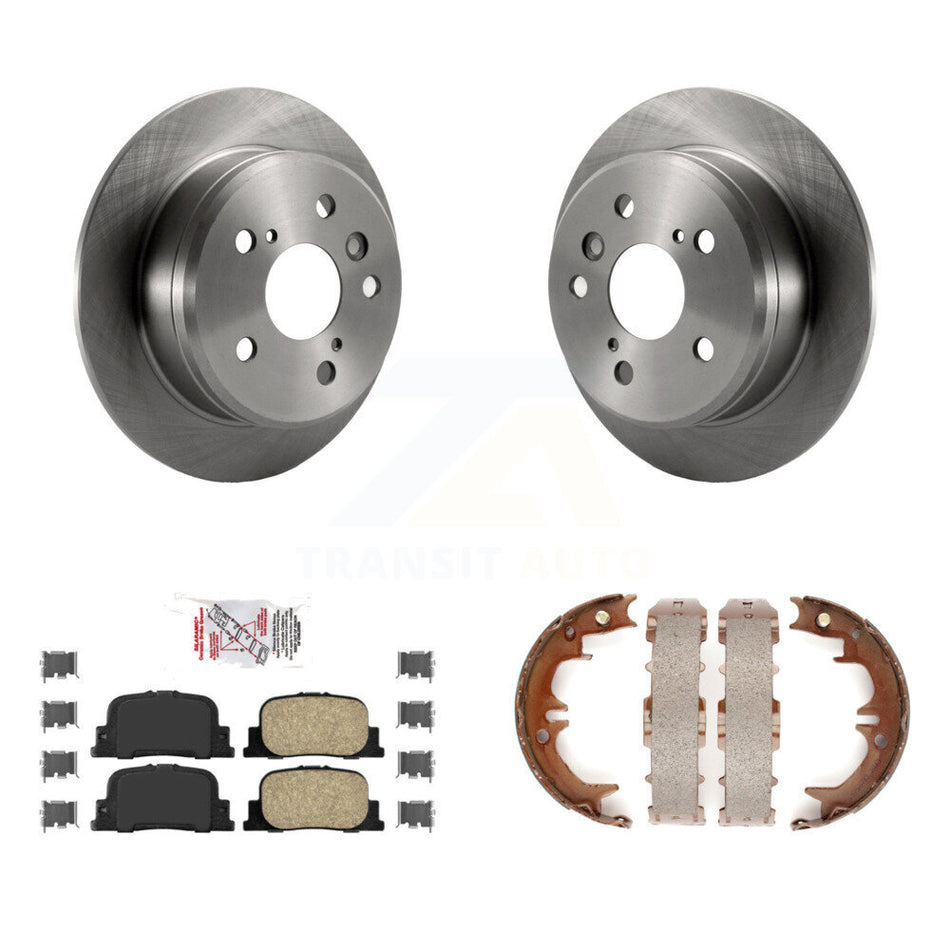 Rear Disc Rotors Ceramic Pads And Parking Brake Shoes Kit For Toyota Camry Lexus ES300 K8A-108544