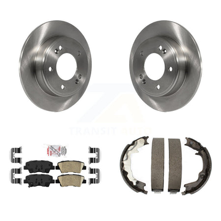 Rear Disc Rotors Ceramic Pads And Parking Brake Shoes Kit For 2014 Kia Forte Koup K8A-108547