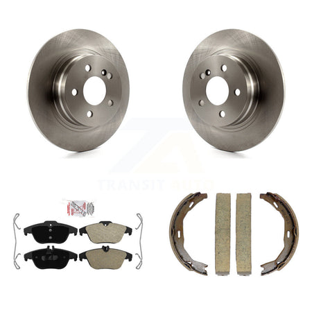 Rear Disc Rotors Semi-Metallic Pads & Parking Shoes Kit For Mercedes-Benz C300 C250 C230 K8A-108561