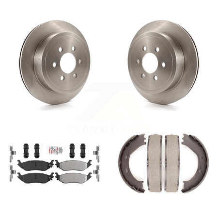 Rear Disc Rotors Semi-Metallic Pads And Parking Brake Shoes Kit For 2003 Dodge Durango K8A-108564