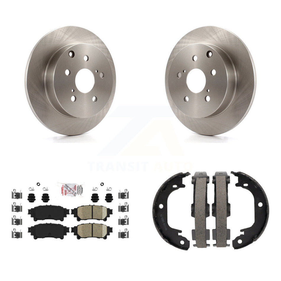 Rear Disc Rotors Ceramic Pads And Parking Brake Shoes Kit For Toyota Prius V Mirai K8A-108572