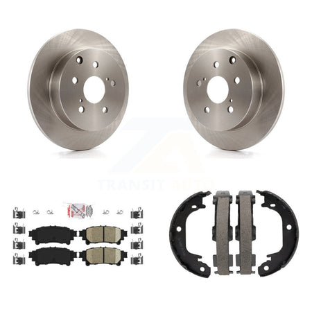 Rear Disc Rotors Ceramic Pads And Parking Brake Shoes Kit For Toyota Prius V Mirai K8A-108573