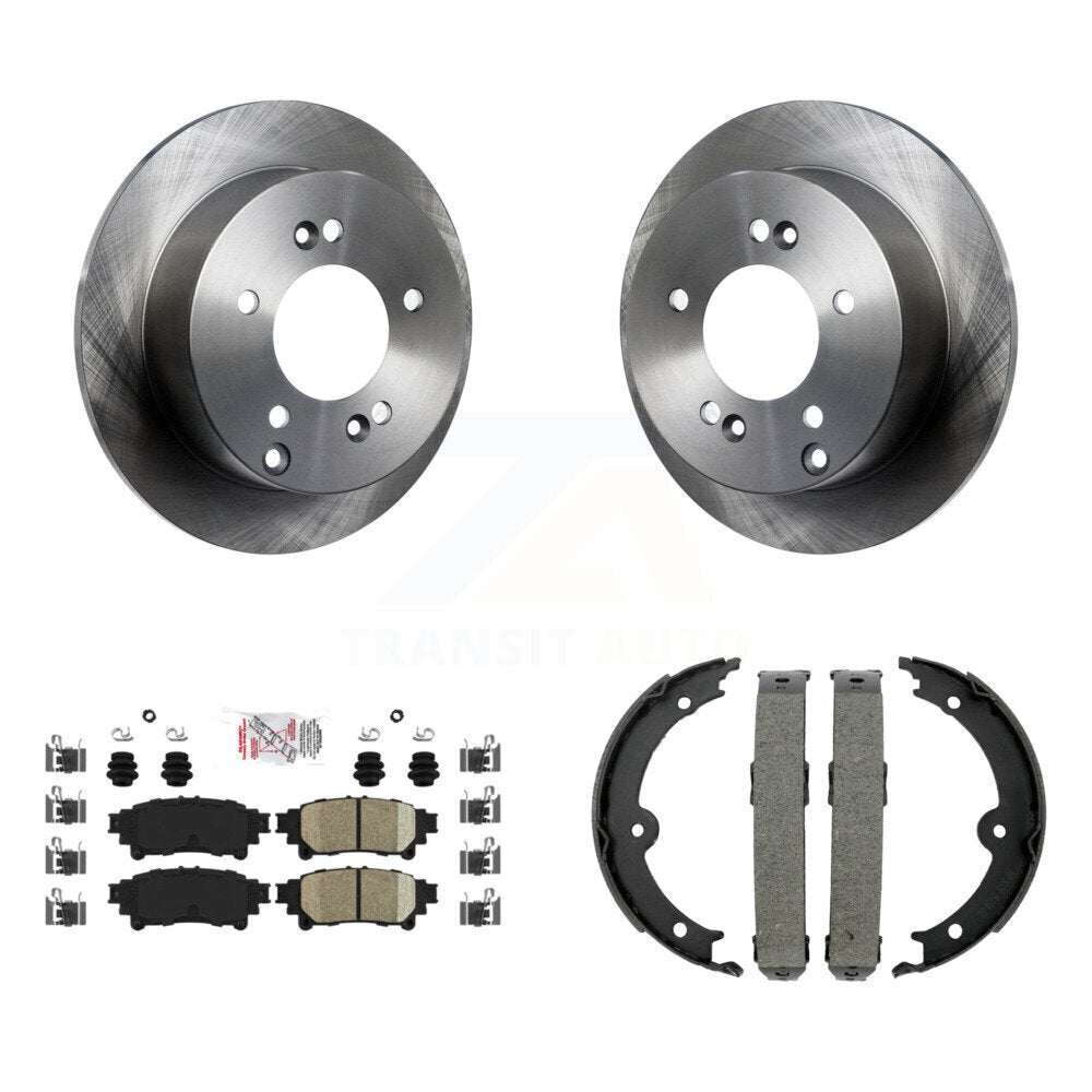 Rear Disc Rotors Ceramic Pads And Parking Brake Shoes Kit For Lexus IS250 K8A-108574
